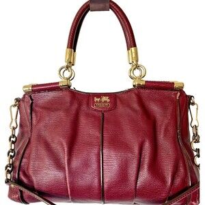 Coach Madison Burgundy Leather Pinnacle Drifter Satchel Shoulder Bag #21503